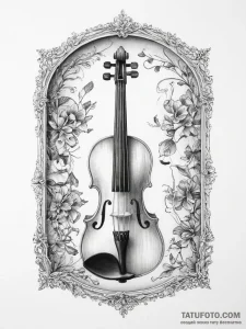 The inside of a luthier's workshop, with viol... - эскиз тату (№1754449079_0, 06.08.2025 02:57) — Tatufoto.com