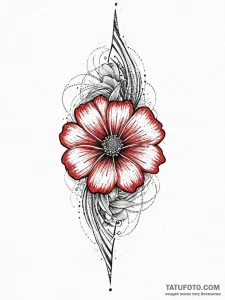 Tattoo design a flower whose petals are minia... - эскиз тату (№1754454123_0, 06.08.2025 04:22) — Tatufoto.com