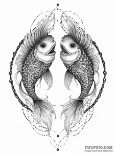 Tattoo design pisces fish, one in blackwork,... - эскиз тату (№1754455131_0, 06.08.2025 04:38) — Tatufoto.com