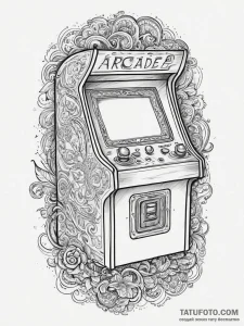 Tattoo design a clean outline of a classic ar... - эскиз тату (№1754455735_0, 06.08.2025 04:48) — Tatufoto.com