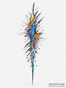 Tattoo design a stylized lightning bolt strik... - эскиз тату (№1754457738_0, 06.08.2025 05:22) — Tatufoto.com