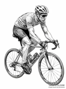A shot of a professional cyclist in a peloton... - эскиз тату (№1754460141_0, 06.08.2025 06:02) — Tatufoto.com