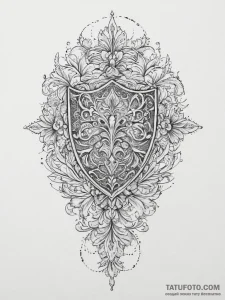 Tattoo design a subtle symbol of a shield or... - эскиз тату (№1754460742_0, 06.08.2025 06:12) — Tatufoto.com