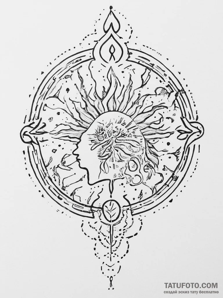 Tattoo sketch a zodiac glyph with its corresp... - эскиз тату (№1754461142_0, 06.08.2025 06:19) — Tatufoto.com