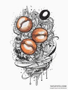 Apricot, concept art for tattoo, bold outline... - эскиз тату (№1754462146_0, 06.08.2025 06:35) — Tatufoto.com