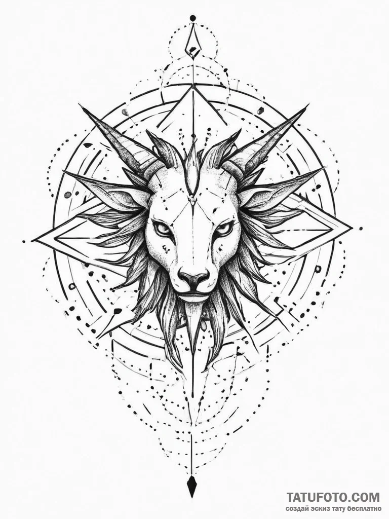 Tattoo sketch a zodiac glyph composed of shat... - эскиз тату (№1754462547_0, 06.08.2025 06:42) — Tatufoto.com