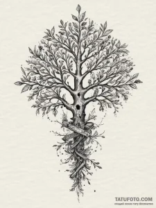 Tattoo design a sprawling skill tree diagram... - эскиз тату (№1754462748_0, 06.08.2025 06:45) — Tatufoto.com