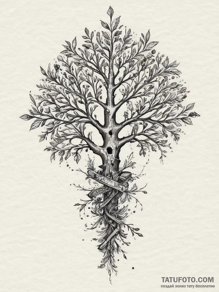 Tattoo design a sprawling skill tree diagram... - эскиз тату (№1754462748_0, 06.08.2025 06:45) — Tatufoto.com