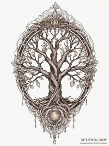 The erdtree from elden ring, tattoo line art,... - эскиз тату (№1754464361_0, 06.08.2025 07:12) — Tatufoto.com