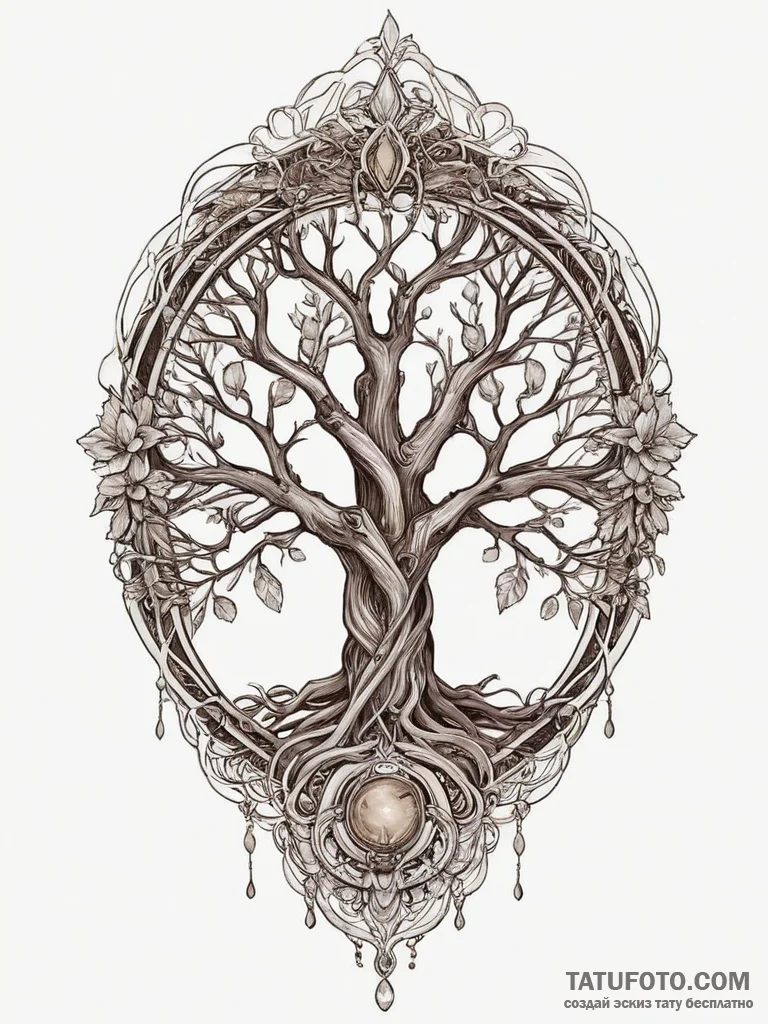 The erdtree from elden ring, tattoo line art,... - эскиз тату (№1754464361_0, 06.08.2025 07:12) — Tatufoto.com