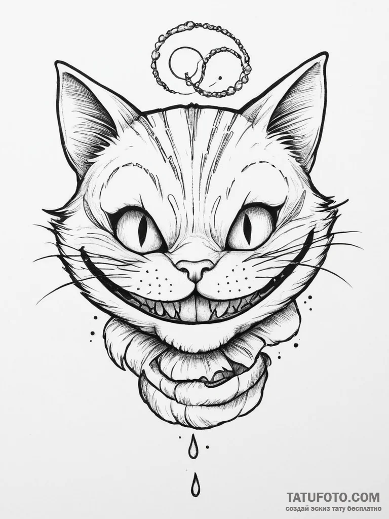 The cheshire cat's grin (is there, but can be... - эскиз тату (№1754464768_0, 06.08.2025 07:19) — Tatufoto.com
