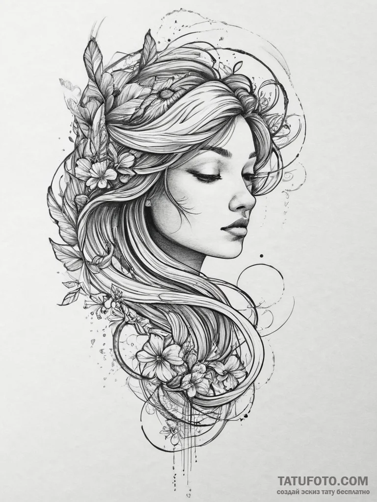 Tattoo sketch an abstract representation of a... - эскиз тату (№1754465167_0, 06.08.2025 07:26) — Tatufoto.com