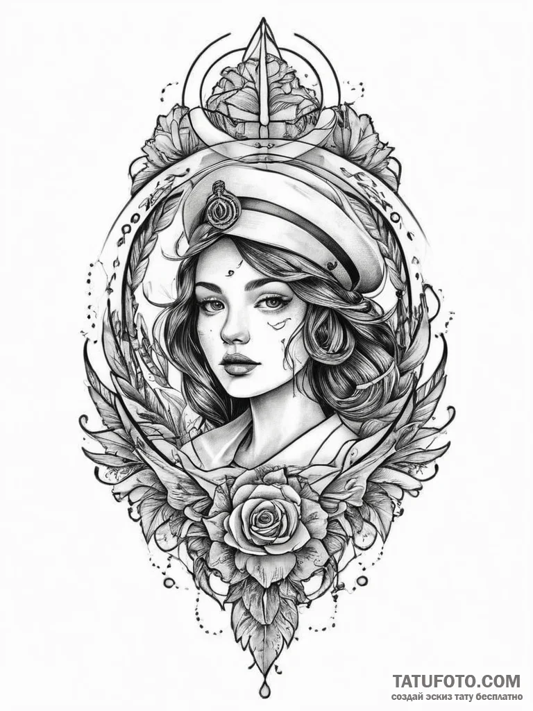 Glitch art portrait, tattoo line art, old sch... - эскиз тату (№1754466416_0, 06.08.2025 07:46) — Tatufoto.com