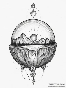 Tattoo design a crystal ball reflecting a mys... - эскиз тату (№1754466615_0, 06.08.2025 07:50) — Tatufoto.com