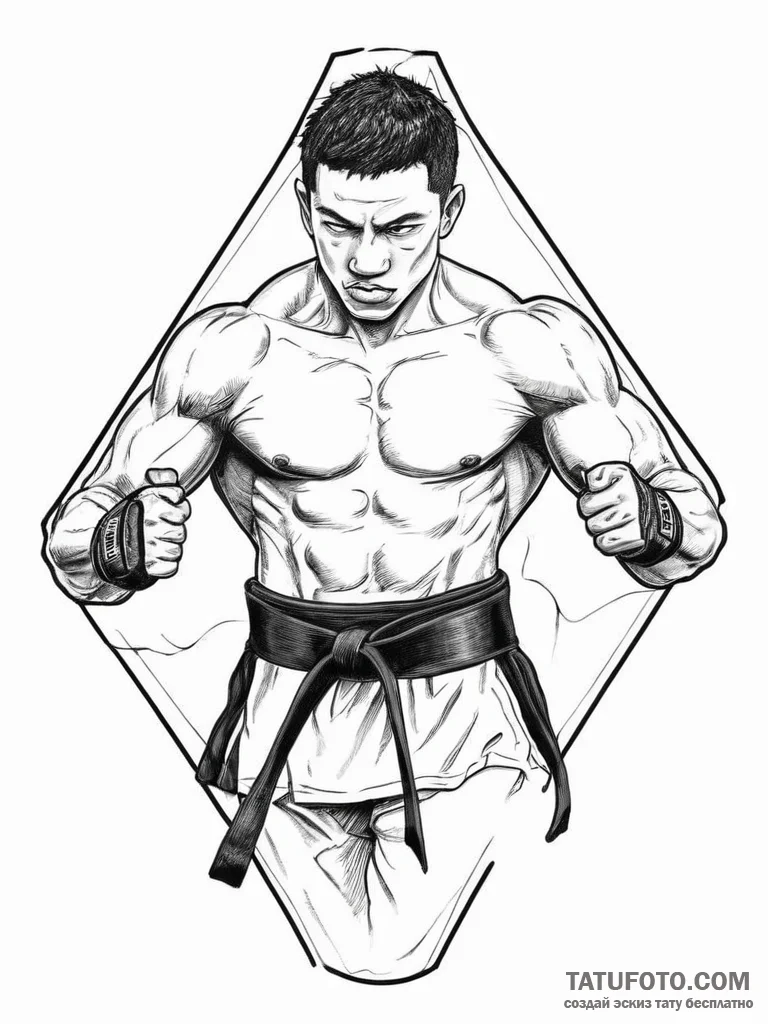 Tattoo sketch a combat sports symbol (e.g., m... - эскиз тату (№1754467018_0, 06.08.2025 07:56) — Tatufoto.com