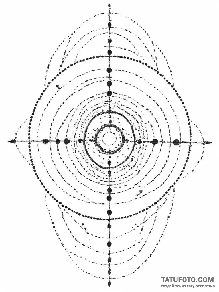 Target, tattoo drawing outline, on a clean wh… — эскиз тату (№1754468019_0, 06.08.2025 08:13) — Tatufoto.com