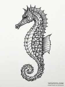 A hippocampus (mythological seahorse), artist... - эскиз тату (№1754469023_0, 06.08.2025 08:30) — Tatufoto.com