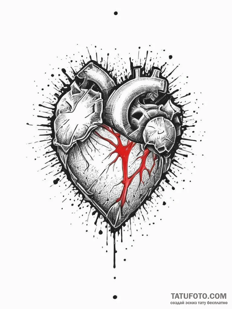 Tattoo sketch a pixelated heart container wit... - эскиз тату (№1754469629_0, 06.08.2025 08:40) — Tatufoto.com