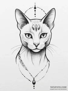 Egyptian cat, tattoo line art, on a clean whi... - эскиз тату (№1754470636_0, 06.08.2025 08:57) — Tatufoto.com