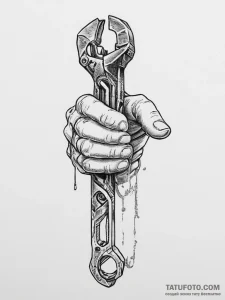 Tattoo design a stylized cybernetic hand hold... - эскиз тату (№1754471044_0, 06.08.2025 09:04) — Tatufoto.com
