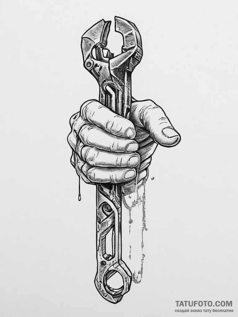 Tattoo design a stylized cybernetic hand hold... - эскиз тату (№1754471044_0, 06.08.2025 09:04) — Tatufoto.com