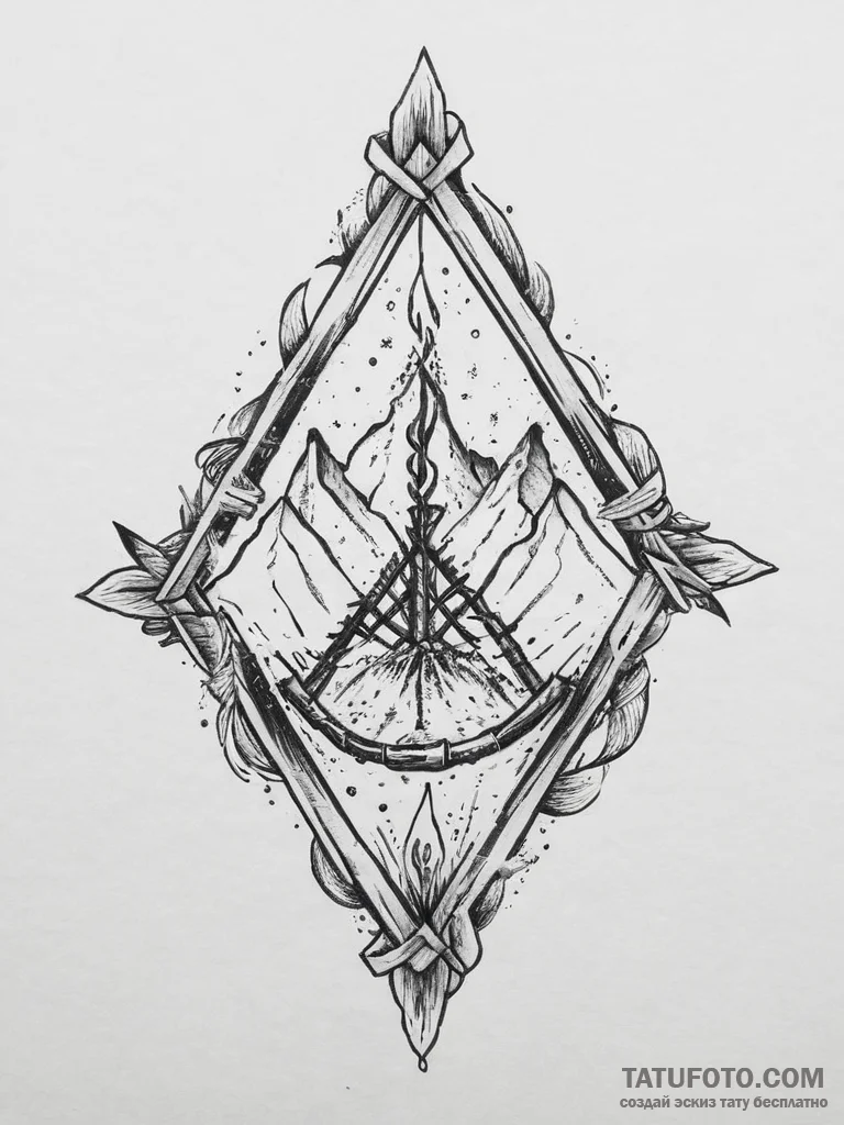 82. tattoo design: a "krada" rune integrated... - эскиз тату (№1754472257_0, 06.08.2025 09:24) — Tatufoto.com