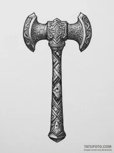 Tattoo design a powerful blacksmith's hammer... - эскиз тату (№1754473260_0, 06.08.2025 09:41) — Tatufoto.com