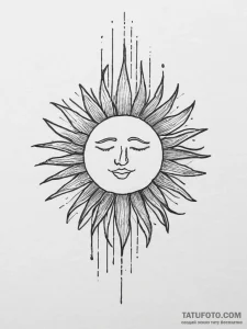 Sun, tattoo drawing outline, rough sketchy li... - эскиз тату (№1754473662_0, 06.08.2025 09:47) — Tatufoto.com