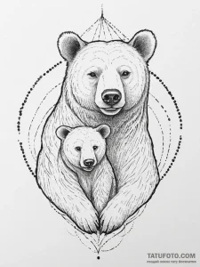 Tattoo design a mother bear and her cub(s) fo... - эскиз тату (№1754476463_0, 06.08.2025 10:34) — Tatufoto.com