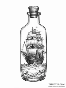 Tattoo sketch a highly detailed miniature shi... - эскиз тату (№1754478084_0, 06.08.2025 11:01) — Tatufoto.com