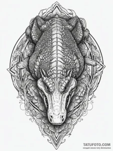 Tattoo sketch a powerful crocodile or alligat... - эскиз тату (№1754478685_0, 06.08.2025 11:11) — Tatufoto.com