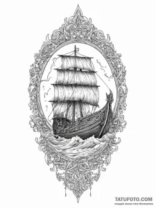 Tattoo design a stylized viking longship cutt... - эскиз тату (№1754479093_0, 06.08.2025 11:18) — Tatufoto.com