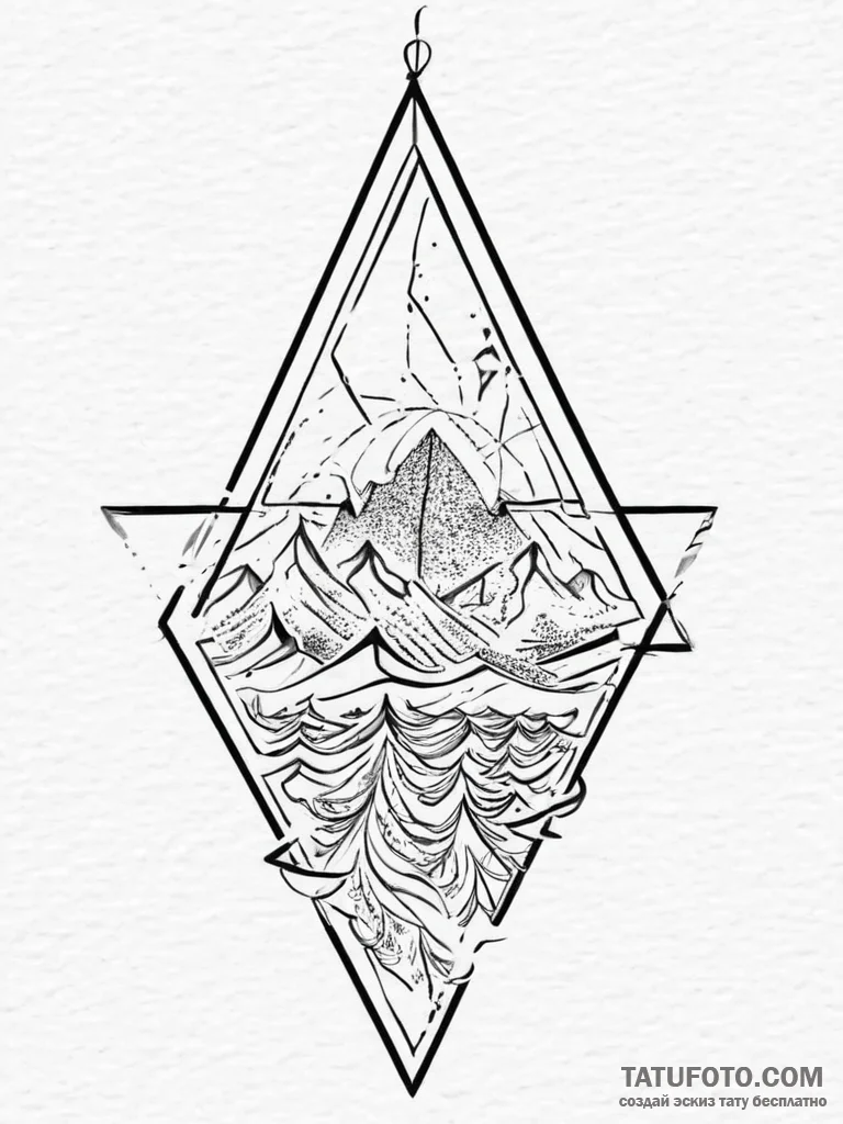 Tattoo design: a geometric tattoo of mokosh's... - эскиз тату (№1754479292_0, 06.08.2025 11:21) — Tatufoto.com