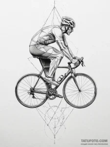 Tattoo design a cyclist's leg muscles in moti... - эскиз тату (№1754480496_0, 06.08.2025 11:41) — Tatufoto.com
