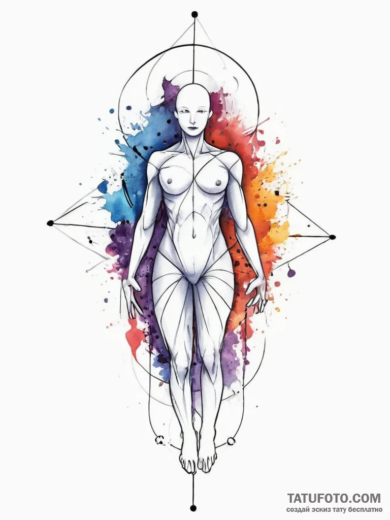 Tattoo design a stylized "hitbox" outline aro... - эскиз тату (№1754481102_0, 06.08.2025 11:51) — Tatufoto.com
