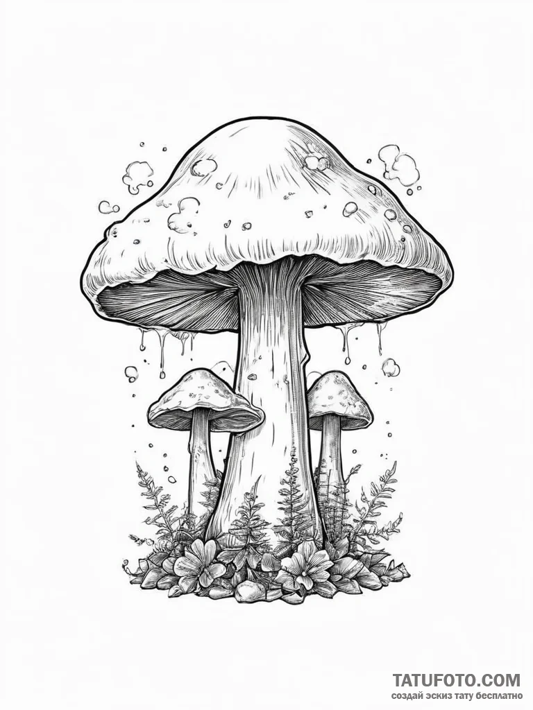 Mushroom cloud - эскиз тату (№1754481313_0, 06.08.2025 11:55) — Tatufoto.com