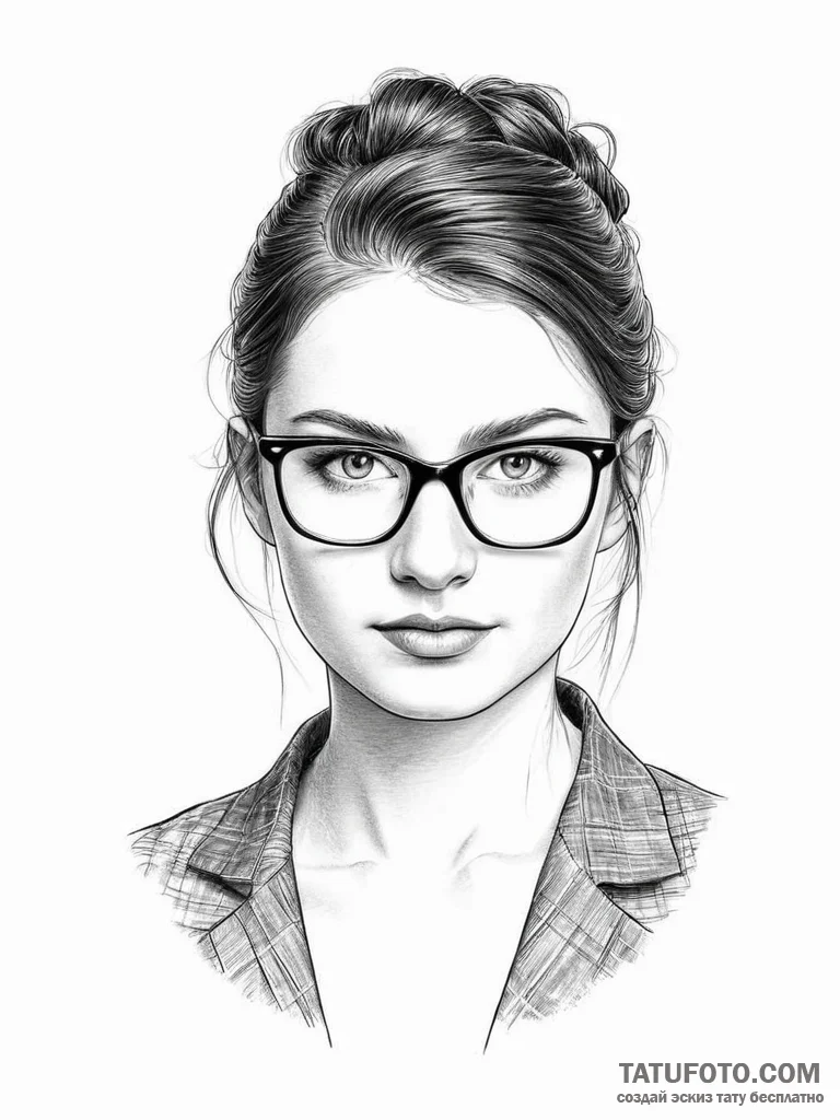 An intense portrait of a female programmer, c... - эскиз тату (№1754484601_0, 06.08.2025 12:50) — Tatufoto.com