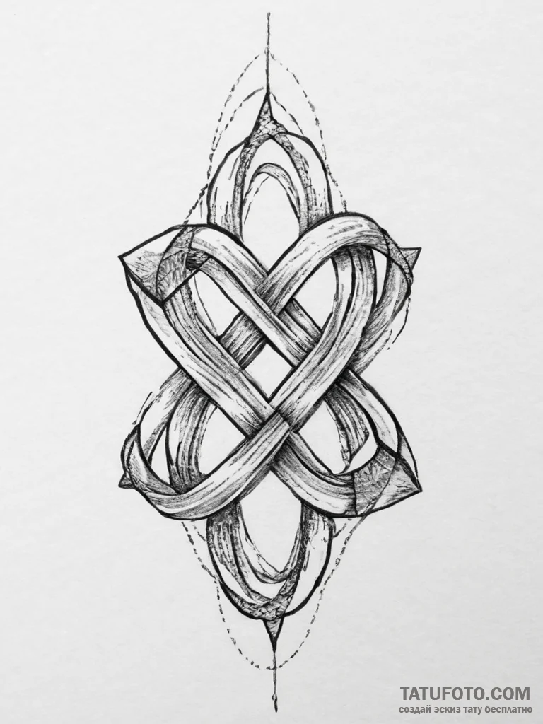 Tattoo sketch an infinity symbol made of two... - эскиз тату (№1754486016_0, 06.08.2025 13:13) — Tatufoto.com