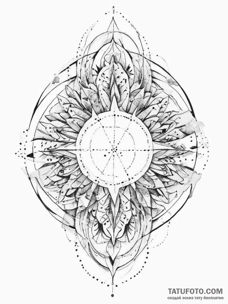 Tattoo sketch a "loading" circle with abstrac... - эскиз тату (№1754487658_0, 06.08.2025 13:40) — Tatufoto.com