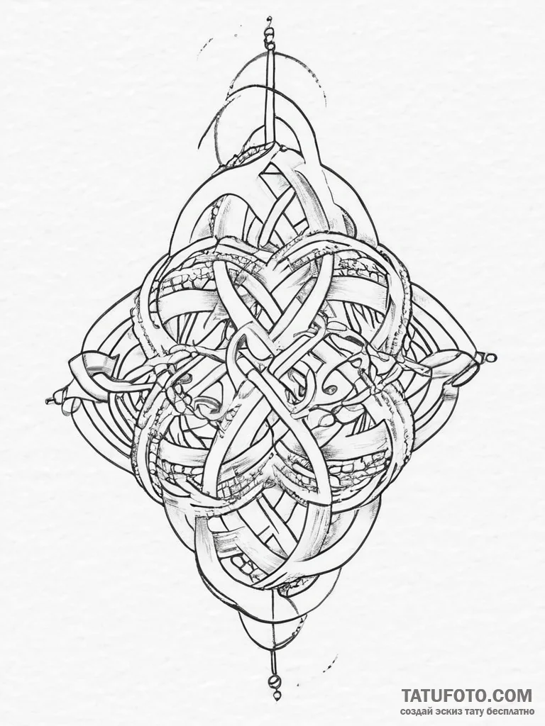 Tattoo design an abstract pattern of intertwi... - эскиз тату (№1754488673_0, 06.08.2025 13:57) — Tatufoto.com