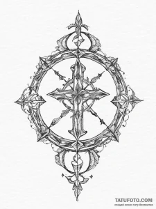Tattoo sketch a zodiac glyph incorporated int... - эскиз тату (№1754488880_0, 06.08.2025 14:01) — Tatufoto.com