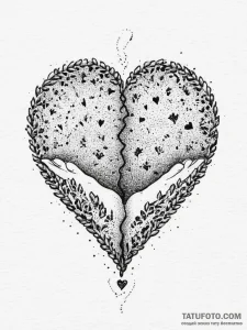Tattoo design a heart made of tiny footprints... - эскиз тату (№1754490537_0, 06.08.2025 14:28) — Tatufoto.com