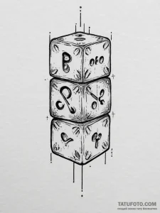 Tattoo sketch a minimalist d6 dice linework.,... - эскиз тату (№1754490943_0, 06.08.2025 14:35) — Tatufoto.com