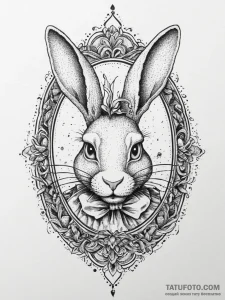 The white rabbit from alice in wonderland, ta... - эскиз тату (№1754492374_0, 06.08.2025 14:59) — Tatufoto.com