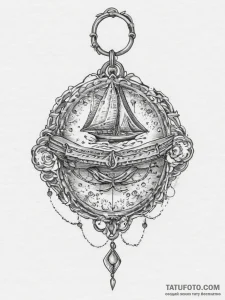 Tattoo design a vintage locket, slightly open... - эскиз тату (№1754492571_0, 06.08.2025 15:02) — Tatufoto.com