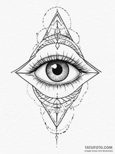 Tattoo sketch a 'third eye' symbol with subtl... - эскиз тату (№1754494431_0, 06.08.2025 15:33) — Tatufoto.com