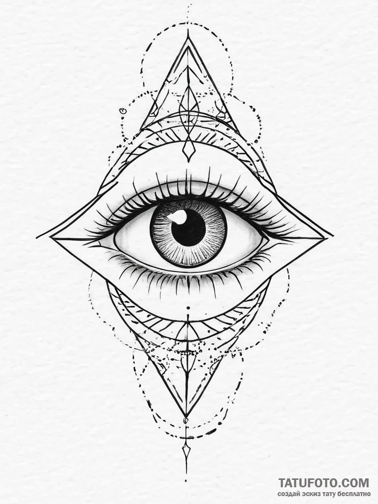 Tattoo sketch a 'third eye' symbol with subtl... - эскиз тату (№1754494431_0, 06.08.2025 15:33) — Tatufoto.com