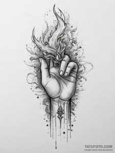 Tattoo sketch: a close-up of perun's hand, ho... - эскиз тату (№1754495467_0, 06.08.2025 15:51) — Tatufoto.com