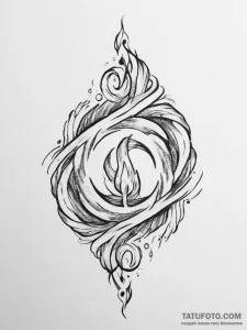 Tattoo sketch a powerful fire swirling into a... - эскиз тату (№1754496073_0, 06.08.2025 16:01) — Tatufoto.com