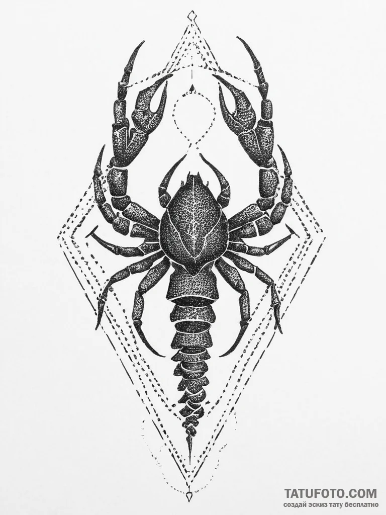 Tattoo design scorpio's glyph with a tiny, sh... - эскиз тату (№1754496268_0, 06.08.2025 16:04) — Tatufoto.com